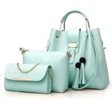 Women's Leather Handbag 3 Pcs Bags - Glam & Curious