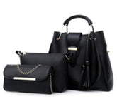 Women's Leather Handbag 3 Pcs Bags - Glam & Curious