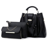 Women's Leather Handbag 3 Pcs Bags - Glam & Curious