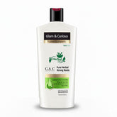 Glam & Curious herbal shampoo for anti hair fall, dandruff control, with Amla, Shikakai, Aloe Vera, and Argan Oil in Pakistan.