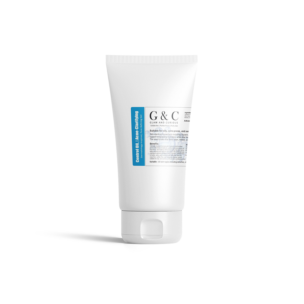Glam & Curious salicylic acid face wash and anti-acne serum bundle for oil control, pimple removal, and dark spot repair.