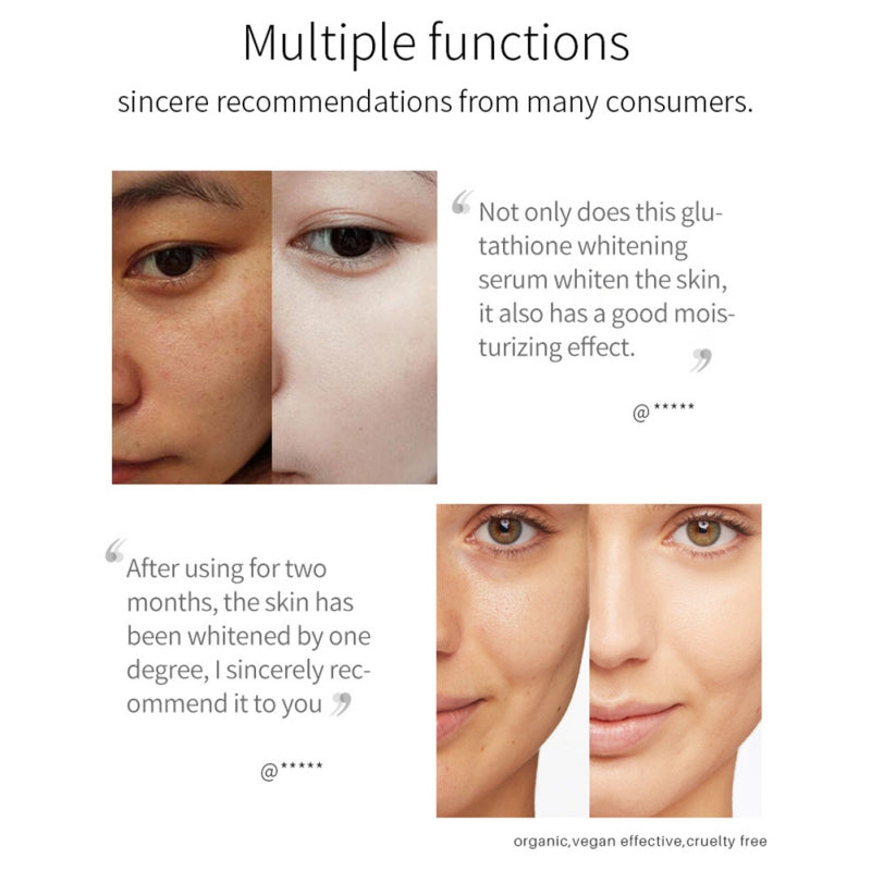 Glutathione Whitening & Glowing Serum, Remove Dark Spots, Lightening Melanin, Melasma Treatment, Improve Dull Skin, Anti-aging Skin Care by Glam & Curious