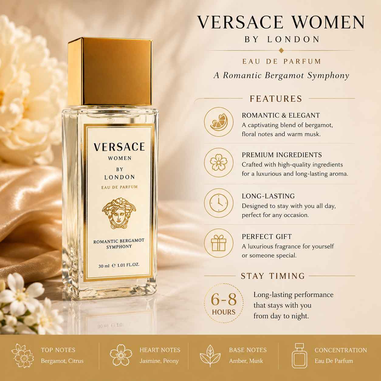Versace Women by London - Romantic Bergamot Symphony Eau de Perfume for Women