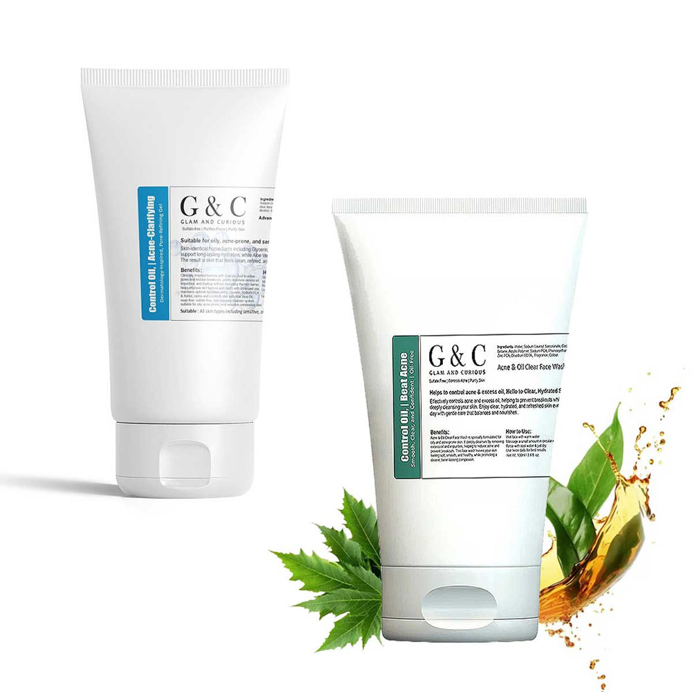 Acne Control Bundle – Salicylic Gel Cleanser & Oil Clear Face Wash | Glam & Curious - Glam & Curious