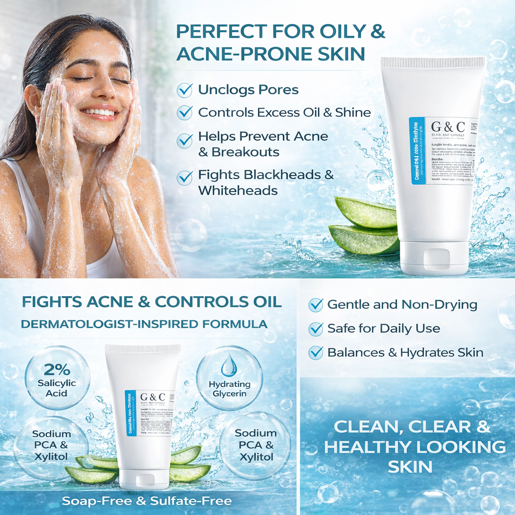 Clarifying Salicylic Gel Cleanser -Acne & Oil Control | Glam & Curious - Glam & Curious