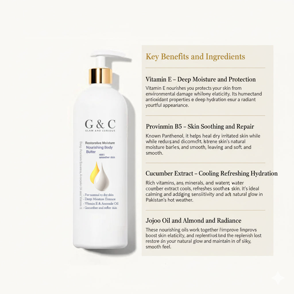 Glam & Curious | Intensive Ultra-Rich Hydration Body Butter for for dry, rough skin - Glam & Curious