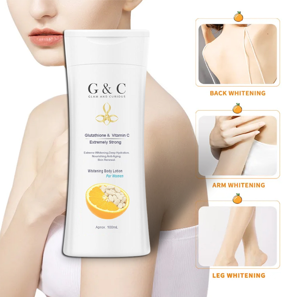 Glam & Curious | Glutathione &  Vitamin C, Kojic Acid Extremely Strong Whitening Body Lotion  For Women - Glam & Curious