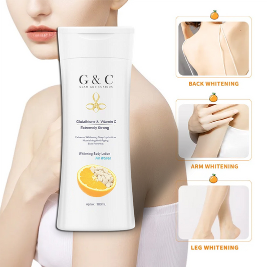 Glam & Curious | Glutathione &  Vitamin C, Kojic Acid Extremely Strong Whitening Body Lotion  For Women