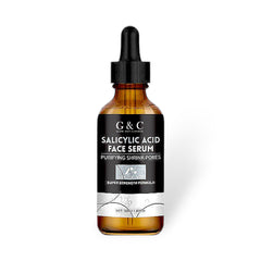 Glam & Curious salicylic acid face wash and anti-acne serum bundle with clear bottles, suitable for oil control and pimple reduction.