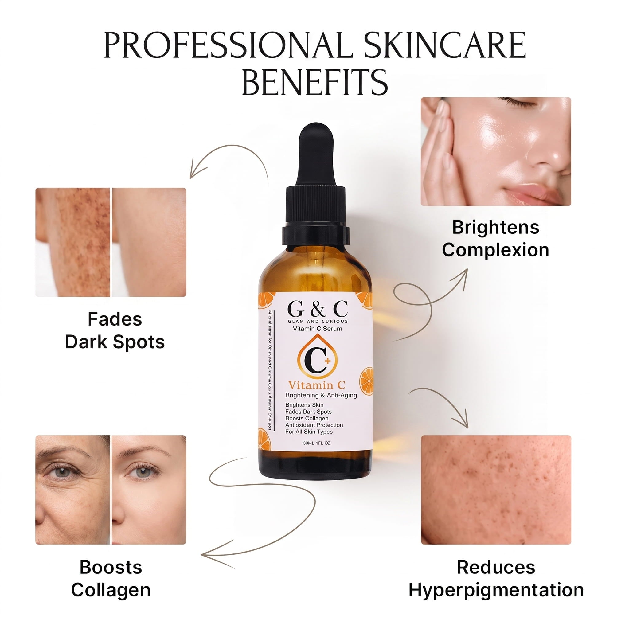 Vitamin C Serum for Brightening & Firming Serum with Hyaluronic Acid – 10% Vitamin C Hydrates & Revives Dull Skin