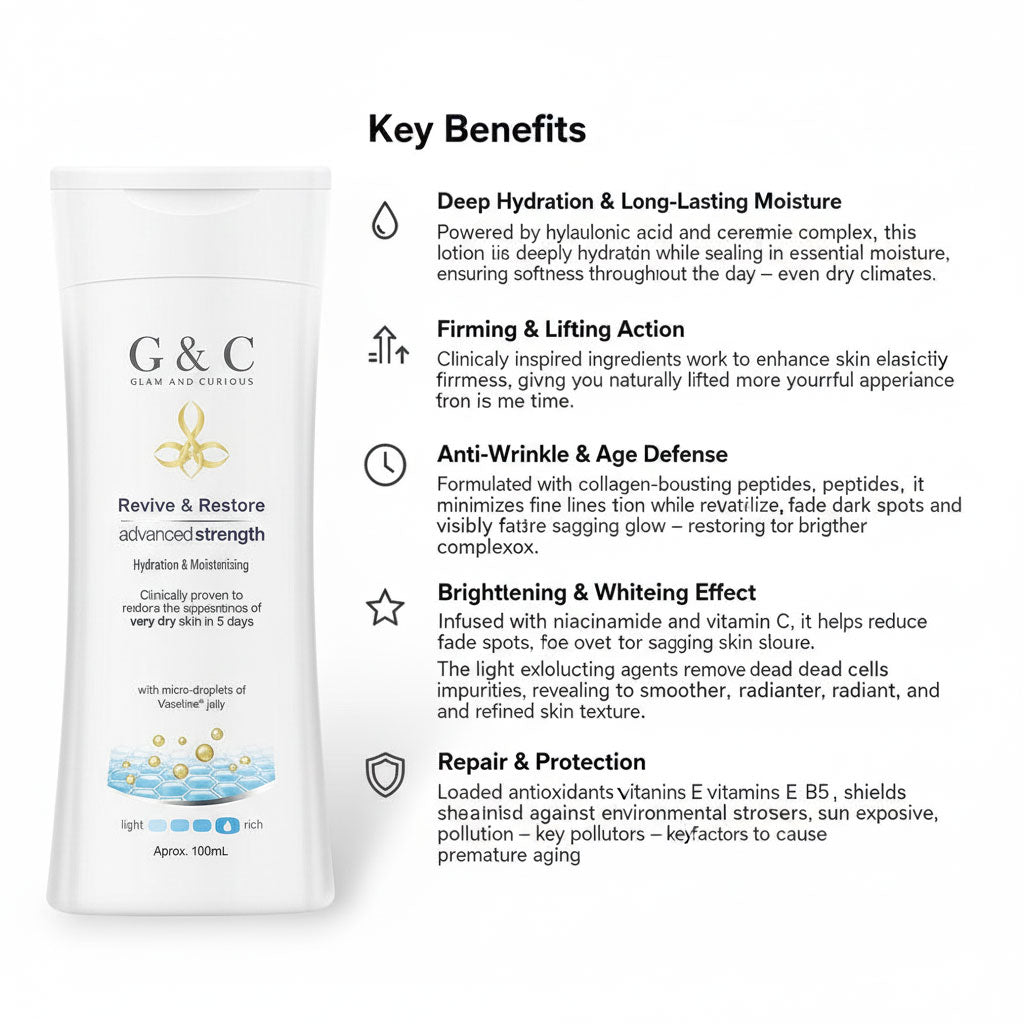 Deep Hydration & Moisturizing Lotion, Whitening and Brightening for Rough Skin | Glam & Curious - Glam & Curious