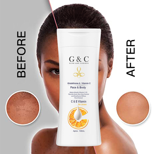 Glam & Curious | Face & Body Whitening Lotion with C & E Vitamin Infusion