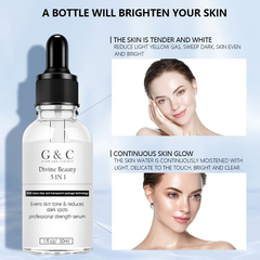 5X Whitening & Anti-Aging Face Serum with Hyaluronic Acid & Niacinamide – Fade Spots, Shrink Pores, Brighten Skin - Glam & Curious