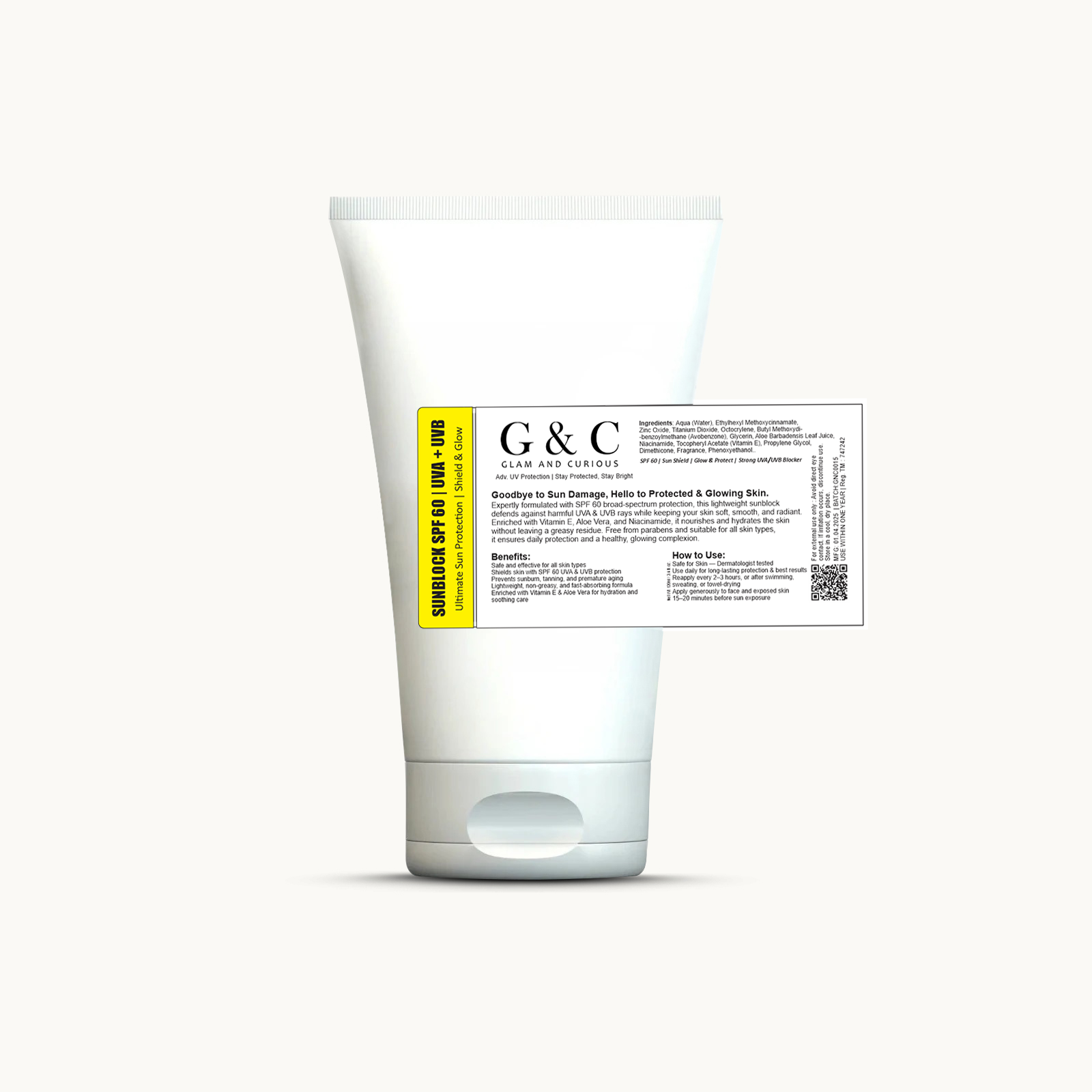 Sunblock SPF 60 with Vitamin C | Skincare - Glam & Curious