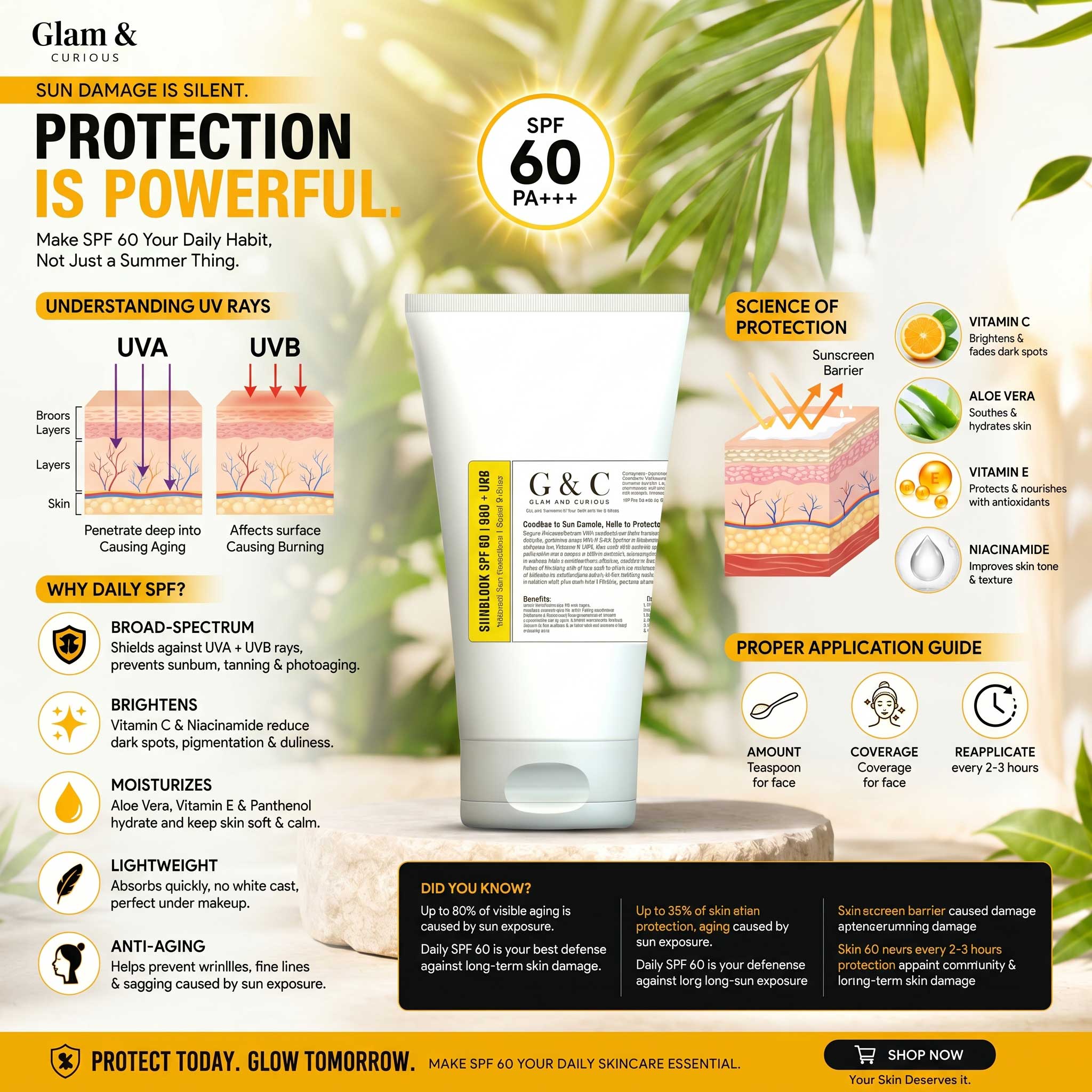 Sunblock SPF 60 with Vitamin C | Skincare